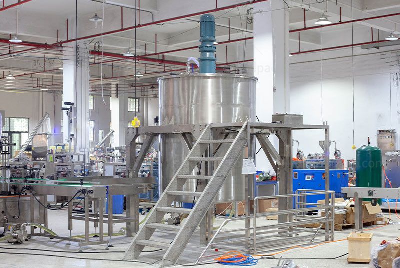 High-Speed Automatic Dish Wash Liquid Filling Capping Labeling Line With Mixing Tank