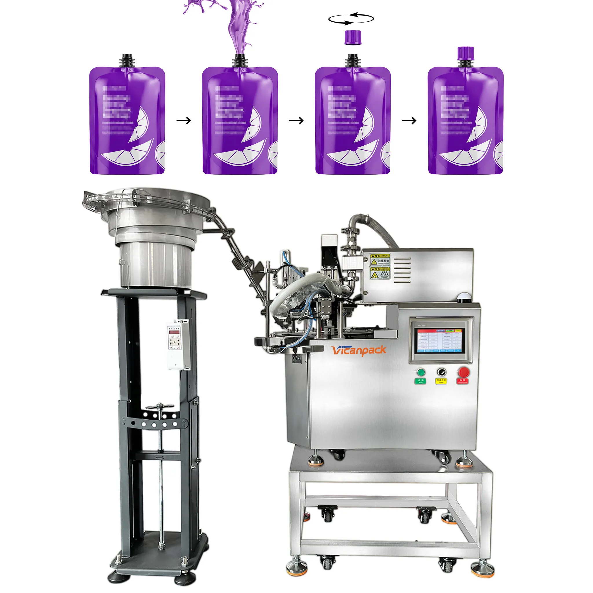 Desktop Spout Pouch Filling and Capping Machine