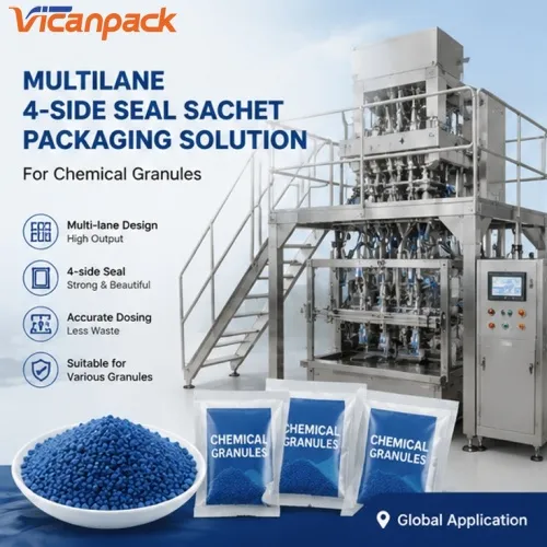 Multilane 4-Side Seal Sachet Packaging Solution for Chemical Granules