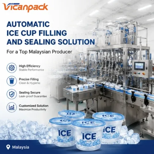 Automatic Ice Cup Sealing & Capping Machine | Vicanpacking