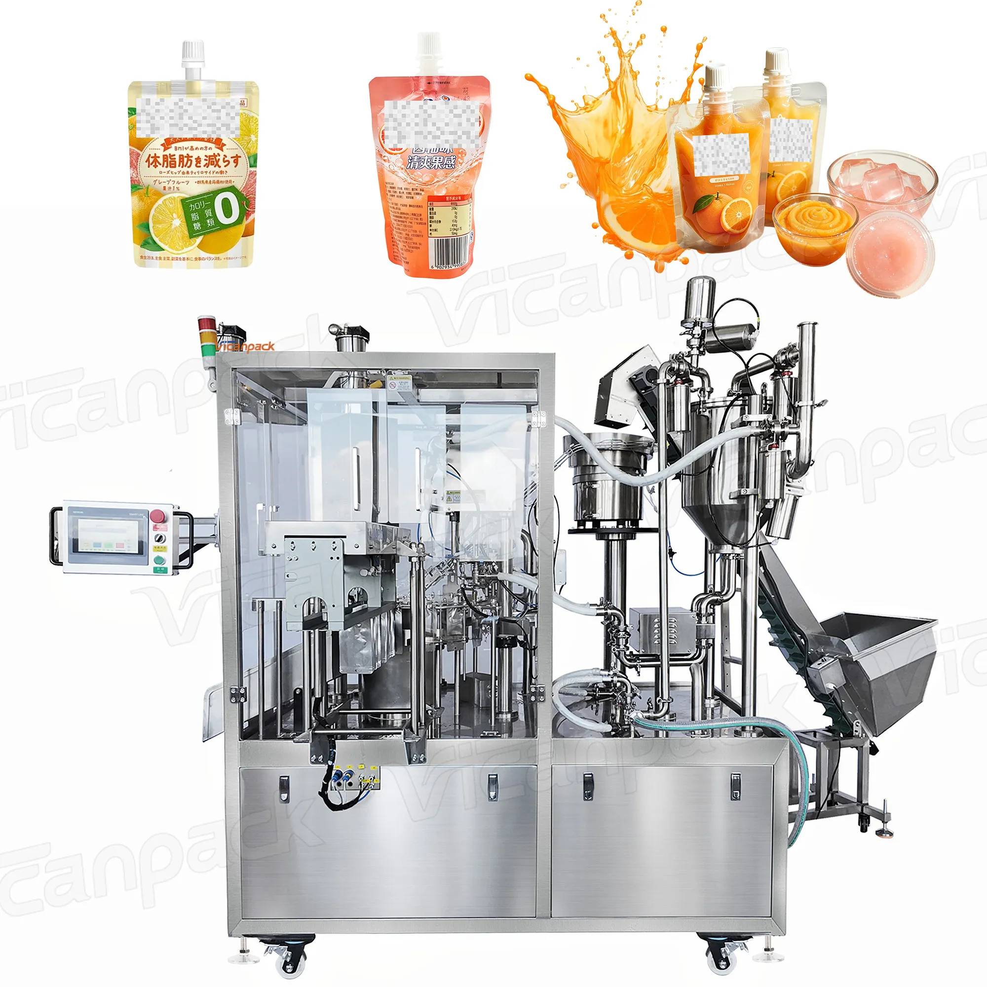 Full-automatic 2-head Stand-up Pouch Filling & Capping Integrated Machine Full-automatic 2-head Stand-up Pouch Filling & Capping Integrated Machine