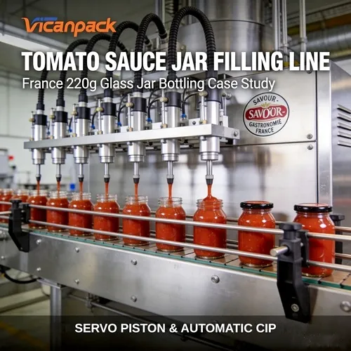 220g Glass Jar Tomato Sauce Filling Machine Line | Vicanpacking